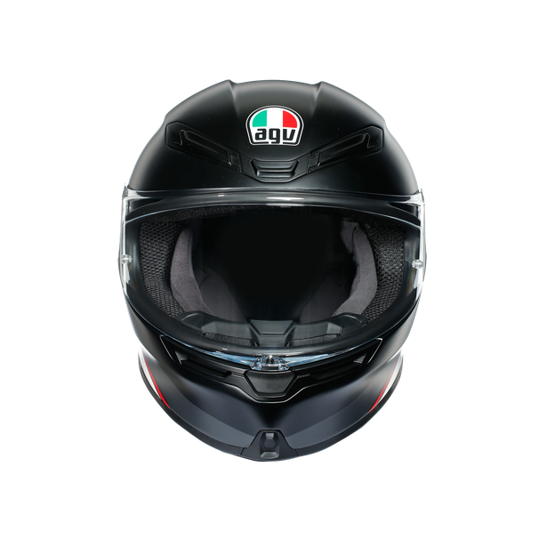 k6-agv-dot-ece-multi-mplk-minimal-pure-matt-black-wh-red image number 1