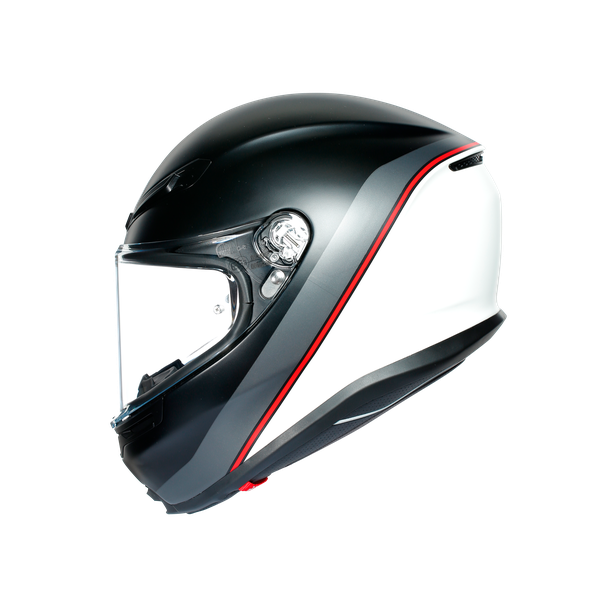 k6-agv-dot-ece-multi-mplk-minimal-pure-matt-black-wh-red image number 2